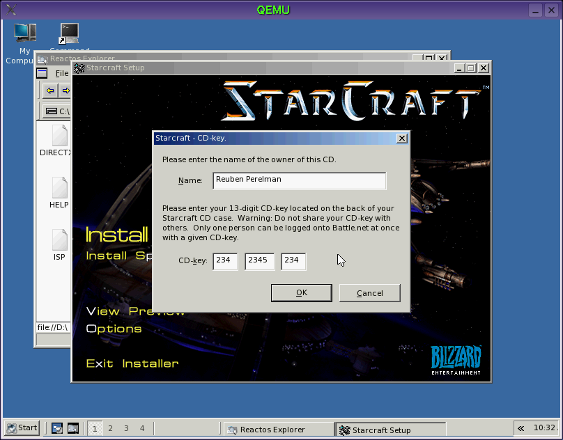 starcraft installer 26 char cd-key